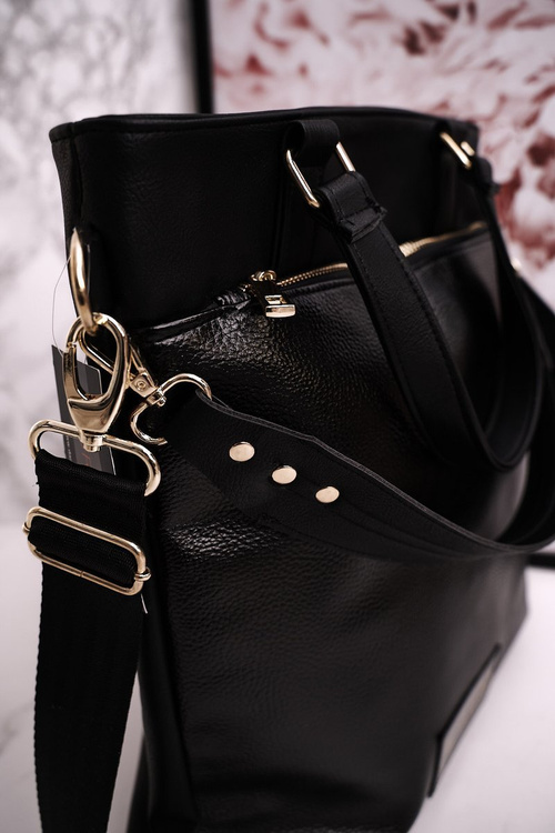 Shopper Bag With Detachable Straps LAURA BIAGGI Patent Black