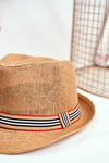 Damski Kapelusz Fedora Brązowy 100% Papier