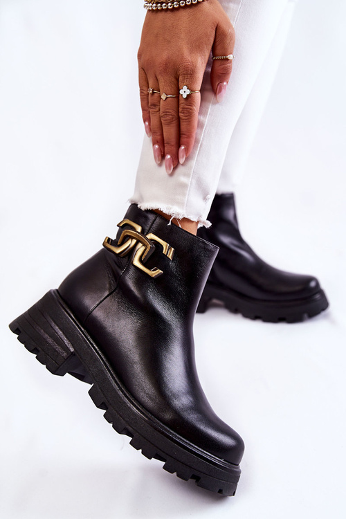 Warm Boots Workers With Decoration Laura Messi 2500 Black