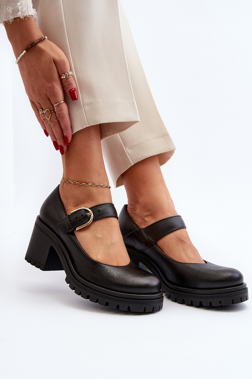 Zazoo 20166 Leather Court Shoes Black