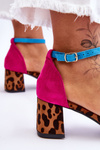 Low Heel Suede Sandals In Spots Multicolored Quincy