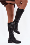 Ocieplane Women's Boots On Block Heel With Strap Sergio Leone KZ25826 Black