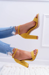 Women's Stiletto Sandals Suede Yellow Anastasie