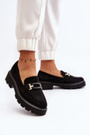 Women's Loafers with Ornament Black Omavia