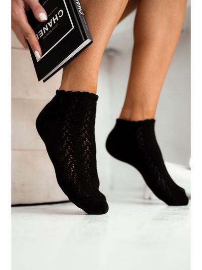 Women's ankle socks lace black