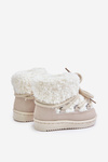 Children's Warm Lace-up Snow Boots Asija Beige 