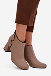 Leather lined ankle boots on heel Beige Ivessara