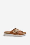 Comfortable Women's Slippers With Buckle Inblu CN000032 Camel