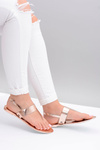 Lu Boo | Mirror Sandals Gold Pink Flip Flops II-GAT Nora