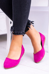 Women's Fuchsia Suede Ballerinas Dermeno