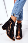 Suede Openwork Boots Maciejka 04040-01 Black