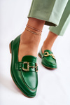 Women's Leather Loafers Green Coriso