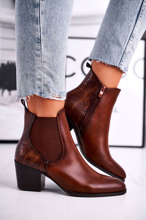 Women’s Boots On High Heel Sergio Leone Brown BT613