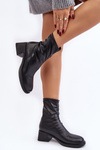 Women's Low Heel Black Ankle Boots Aphroteia