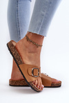 Women's Cork Platform Sandals with Buckle Brown Moaxi