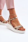 Golden Wedge Sandals Esinna