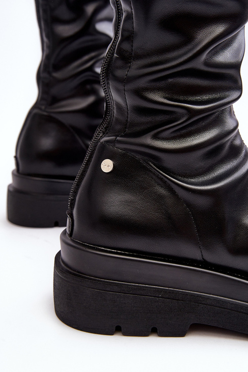 Women's Platform Boots With Zip GOE MM2N4068 Black