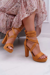 Women's Tiered Stiletto Sandals Camel Milla