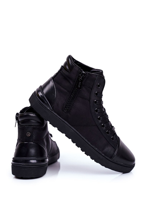 Men's Sneakers Leather Shoes GOE Black GG1N3019