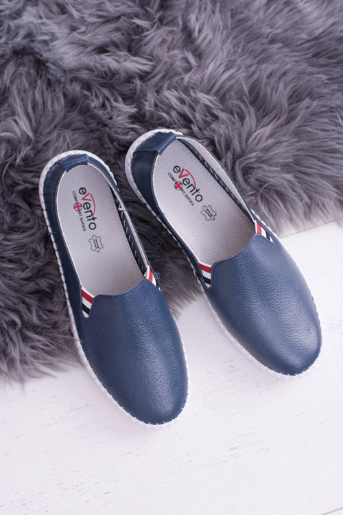 Women's Navy Blue Leather Bellara Tennis Shoes