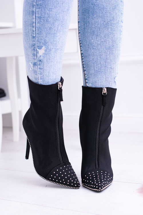 Black Suede Stiletto Boots Regio