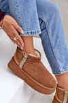 Snow boots on platform with pattern Camel Udra