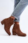 Zazoo 3426 Women's Suede Cowboy Boots Brown