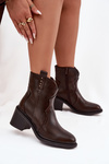 Insulated Women's Ankle Boots On Heel Chocolate Brilynn