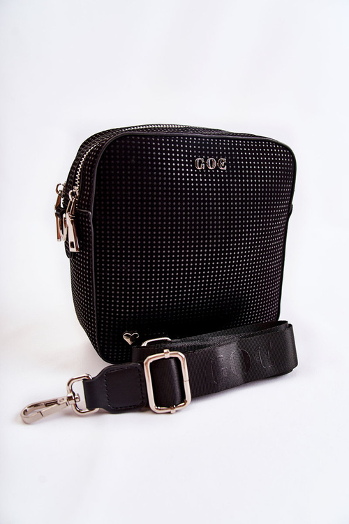 Leather Messenger Bag With Heart GOE ZNJ015 Black
