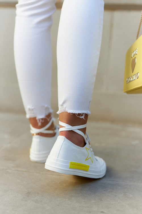 Trampki Damskie Niskie Białe BIG STAR JJ274384