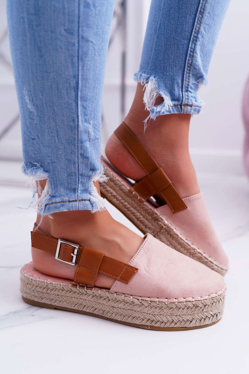 Women's Suede Platform Espadrilles Pink Parteno