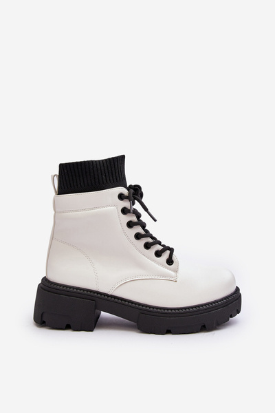 Women's boots with black and white scarf Rivella