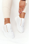 Women’s Sneakers With Quilting White-Gold Fondness