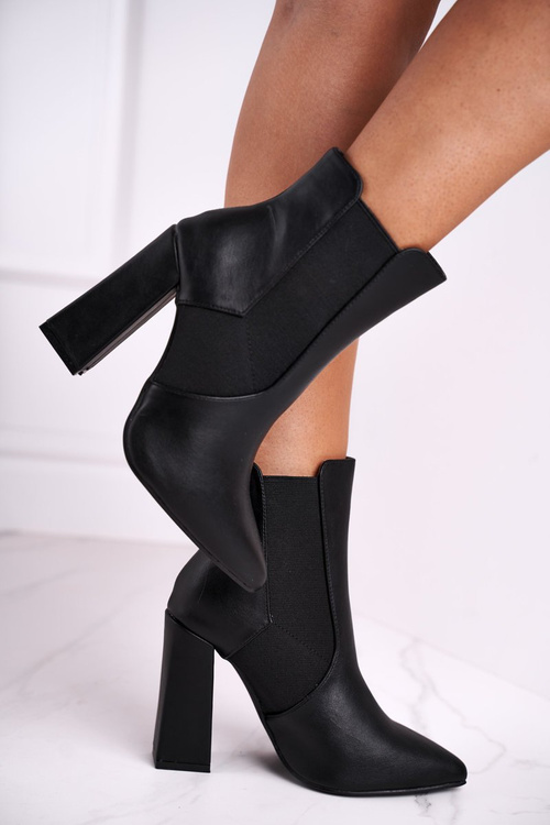 Women's Boots On A Block Heel Black Good Vibes