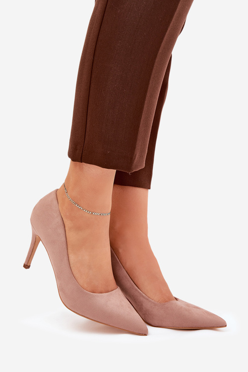 Stilettos in eco suede khaki Vannith