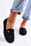 Women's Suede Loafers Black Clona