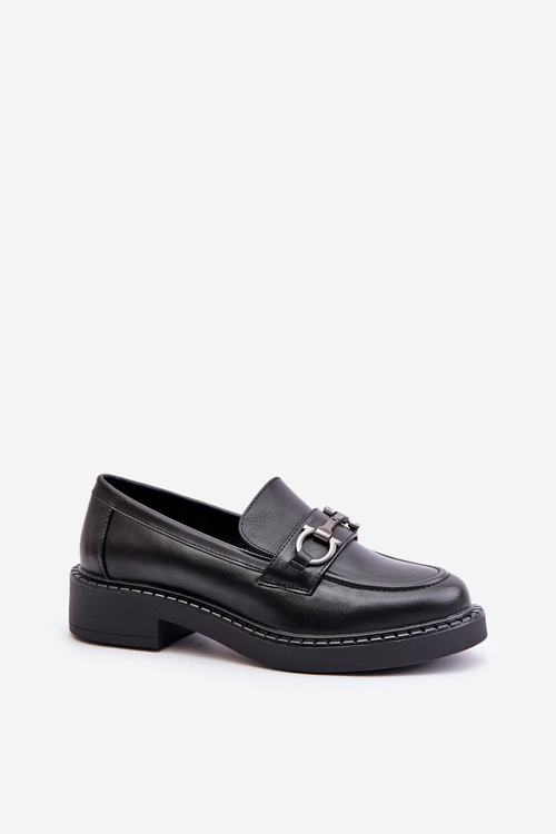 Women's Leather Loafers Black Beanika