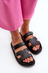 Eco Leather Women's Velcro Sandals Black Silaka