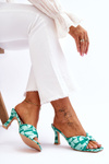 Fashionable High Heels In Print Green Floria