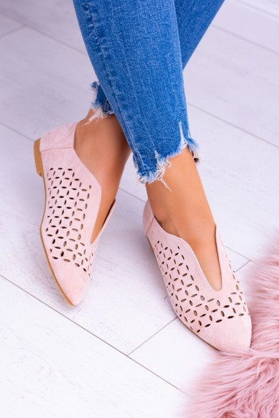 Lu Boo Women's Suede Slip-on Half Shoes Synthia Powder Pink