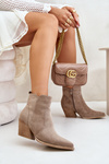 Insulated cowboy boots eco suede with zipper dark beige Virtris