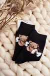 Warm Cotton Socks with Bear Black