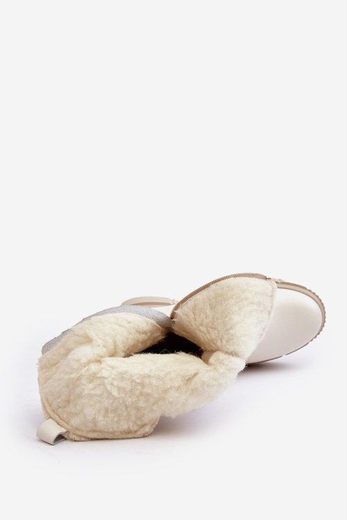 Women's Wool Leather Boots Cream Bayla