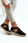 Women's Espadrilles with Elastic Straps Eco Suede Black Phaedrana