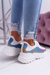 Sporty Women's Shoes Thick Soles Holographic White Party Up