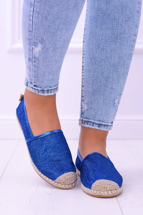 Lu Boo Cornflower Brocade Espadrilles