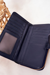 Large Women's Wallet With A Pocket Navy Blue