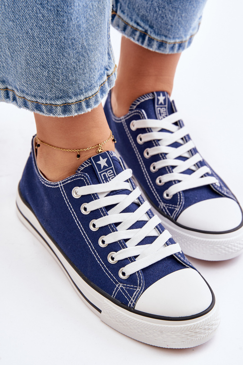 Women's Classic Sneakers Navy Blue Ecoma