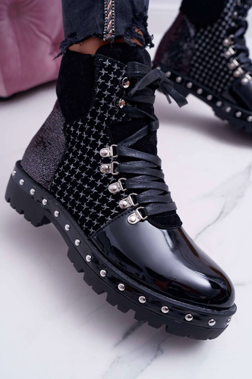 Women's Flat Heeled Boots Black Farell