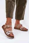 Ladies Sandals With Buckle Beige Inblu GS000056